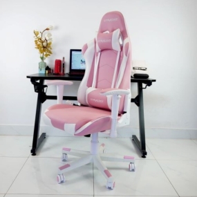 Ghế Gaming chân xoay 007 Massa Màu Hồng
