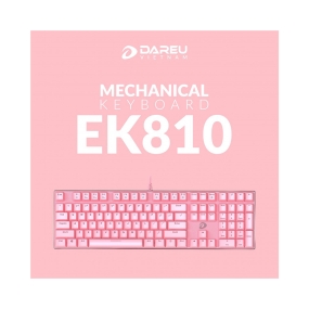 Bàn Phím Cơ DAREU EK810 PINK - Led Pink (USB/Red switch) - Bàn Phím Gaming Màu Hồng Chính Hãng