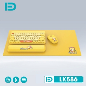 Combo phím + Chuột + PAD + Đêm tay LK586 YELLOW Wireless 2.4Ghz