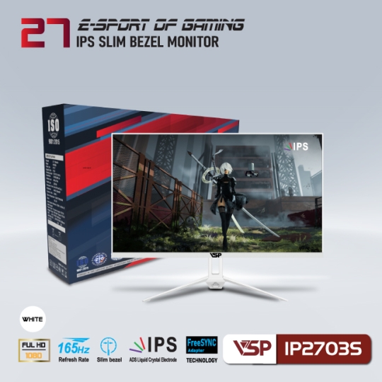 MÀN HÌNH LCD 27" PHẲNG VSP IP2703S (FHD IPS, 165Hz) TRẮNG